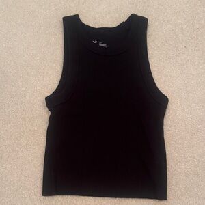 aerie Black Ribbed Tank Top